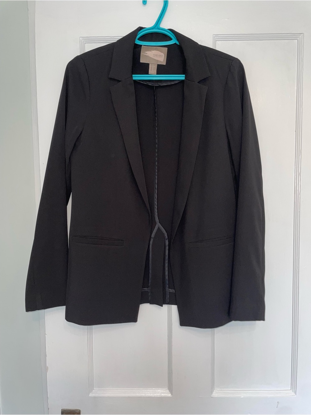 Forever 21 Contemporary Black Women's Structured Blazer Open Front